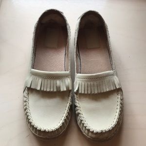 Beige Ugg moccasins